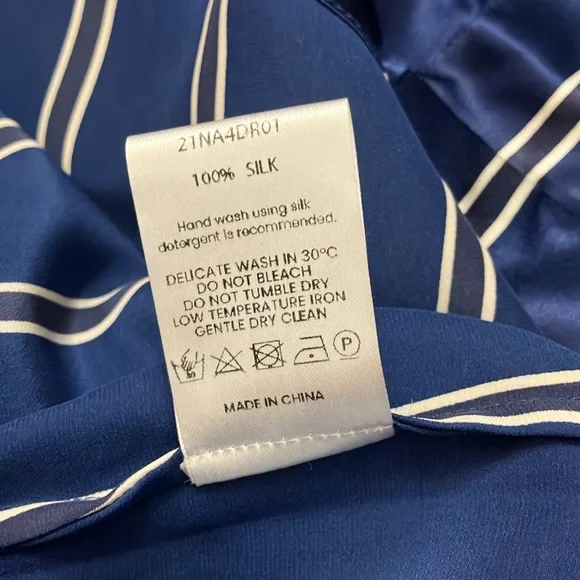 Blue Striped Satin Pajama Top - Picture 4 of 4